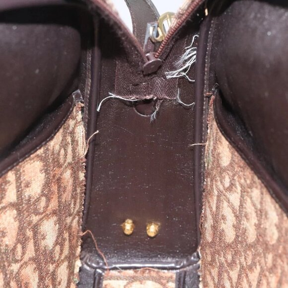 Christian Dior Trotter Canvas Shoulder Bag Brown Gold Auth yk17509 - Picture 13 of 15